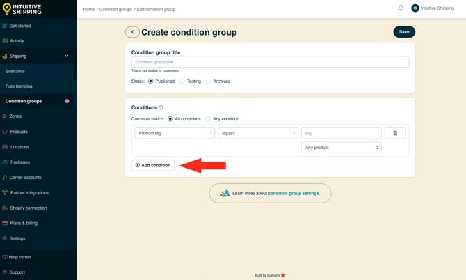 IS - Condition Groups - Add Condition