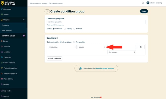 IS - Condition Groups - Condition Operator