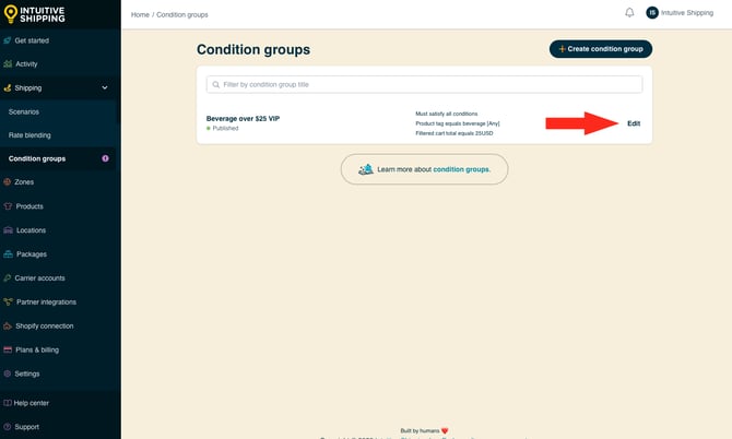 IS - Condition Groups - Edit Condition Group