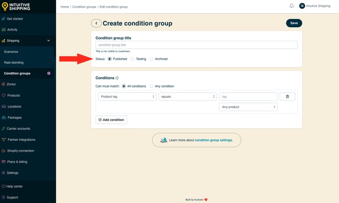IS - Condition Groups - Status