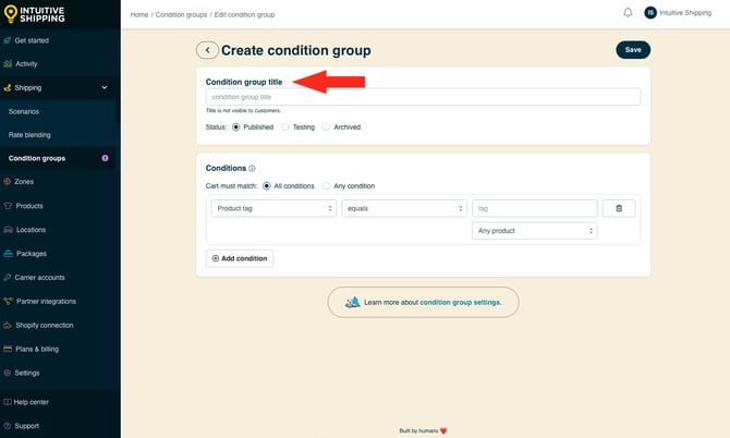 IS - Condition Groups - Title