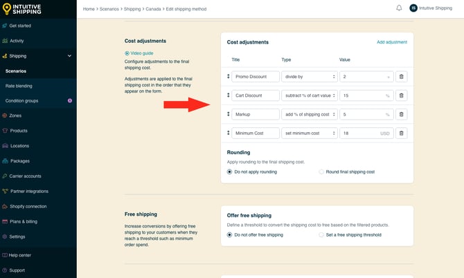 IS - Custom Shipping Method - Cost Adjustments - Multiple Cost Adjustments Negative Example