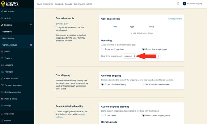 IS - Custom Shipping Method - Cost Adjustments - Rounding Direction
