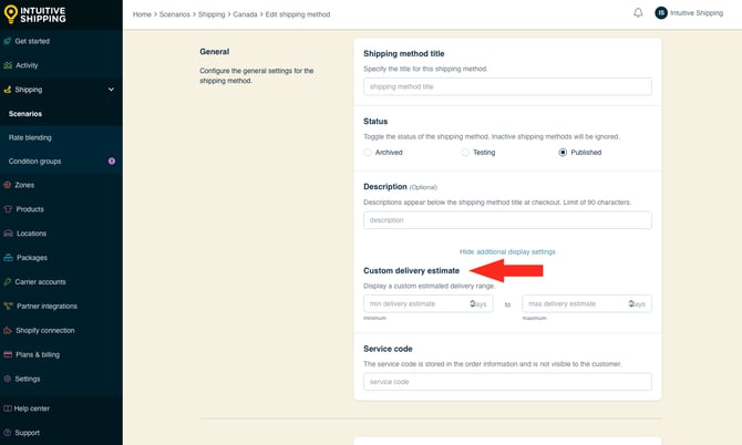 IS - Custom Shipping Method - Custom Delivery Estimate