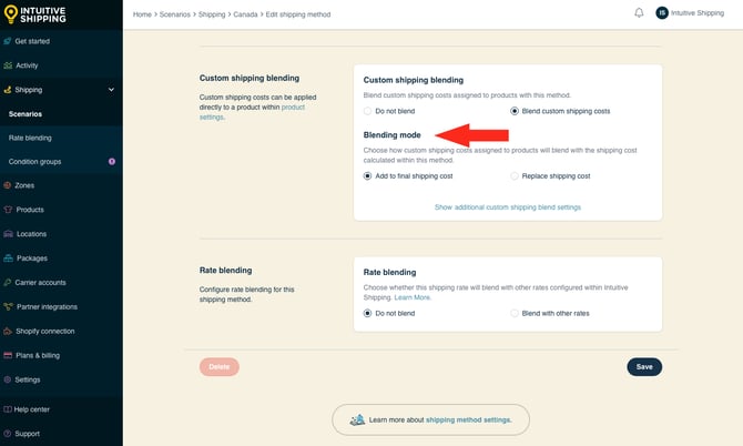 IS - Custom Shipping Method - Custom Shipping Blending Mode