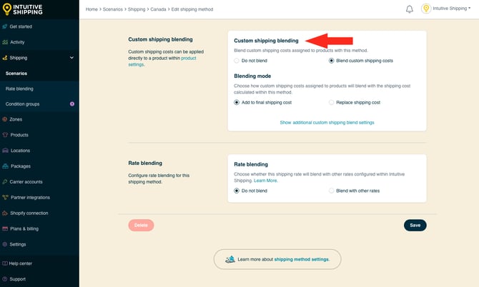 IS - Custom Shipping Method - Custom Shipping Blending