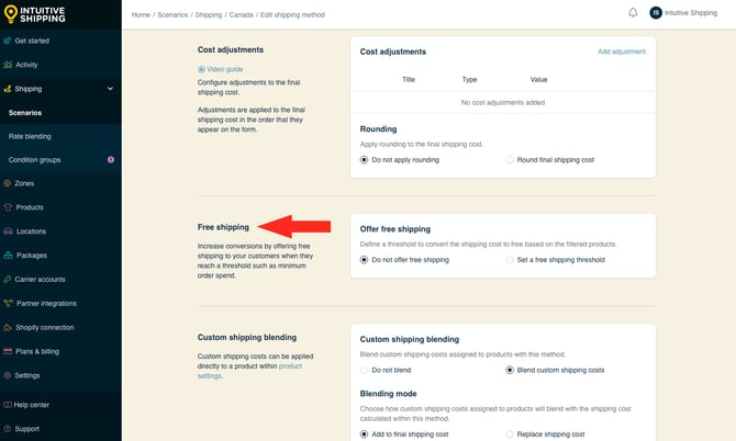 IS - Custom Shipping Method - Free Shipping