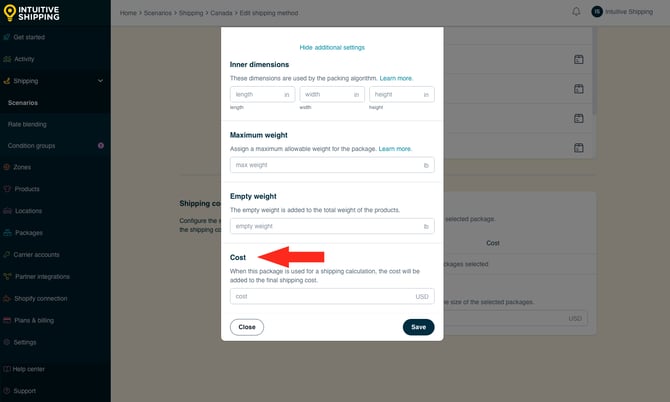 IS - Custom Shipping Method - Package-Based Add Package Cost