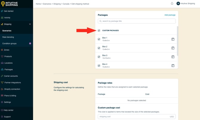 IS - Custom Shipping Method - Package-Based Custom Packages