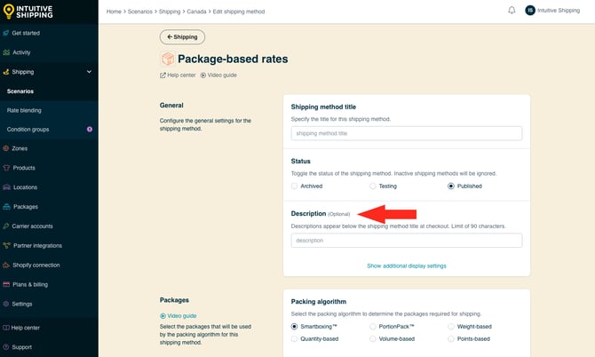 IS - Custom Shipping Method - Package-Based Shipping Rates Description