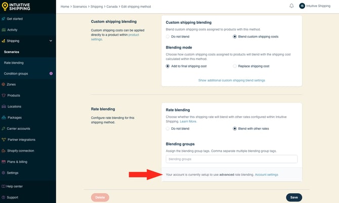 IS - Custom Shipping Method - Rate Blending - Advanced Blending Disclaimer
