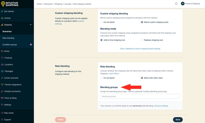 IS - Custom Shipping Method - Rate Blending Groups