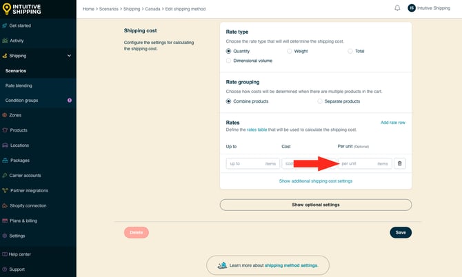 IS - Custom Shipping Method - Rates Per Unit