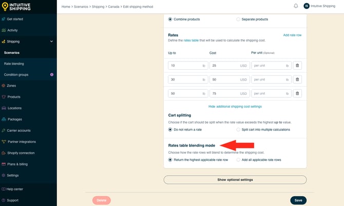 IS - Custom Shipping Method - Rates Table Blending Mode-2