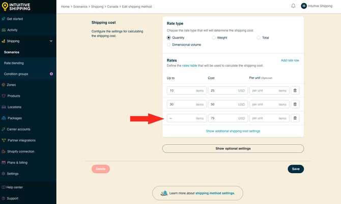 IS - Custom Shipping Method - Rates Table Example Tilde