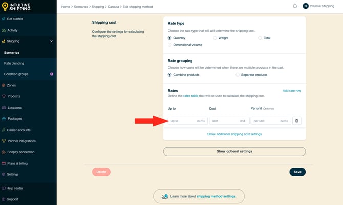IS - Custom Shipping Method - Rates Up To