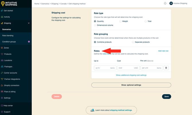 IS - Custom Shipping Method - Rates