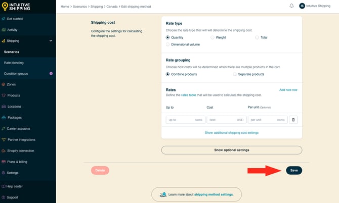 IS - Custom Shipping Method - Save Custom Rates Settings