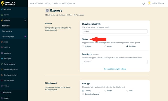 IS - Custom Shipping Methods - Status Reference