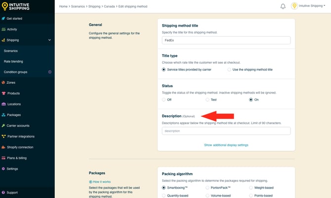 IS - FedEx Shipping Method - Edit Description