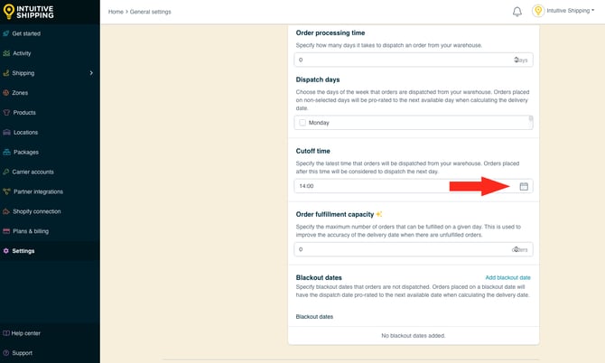 IS - General Settings - Cutoff Time
