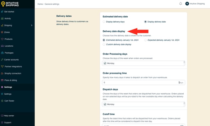 IS - General Settings - Delivery Date Display-2