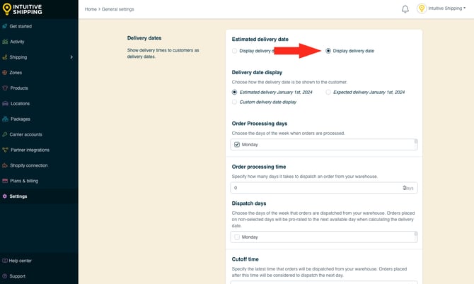 IS - General Settings - Display Delivery Date-1