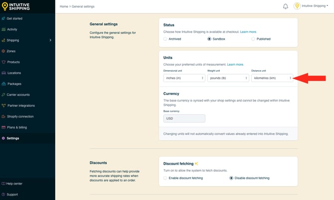 IS - General Settings - Distance Unit