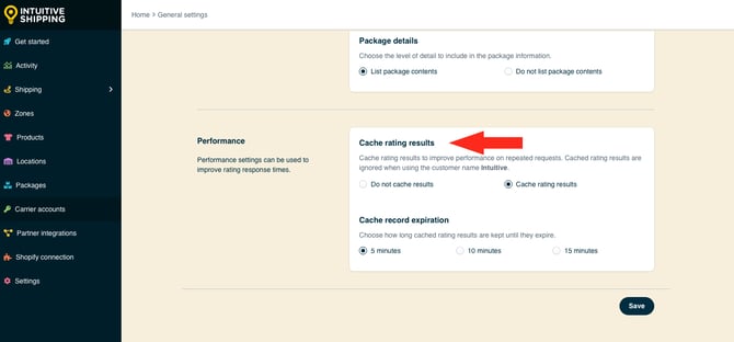 IS - General Settings - Edit Cache Rating Results