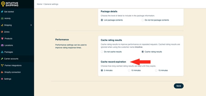 IS - General Settings - Edit Cache Record Expiration