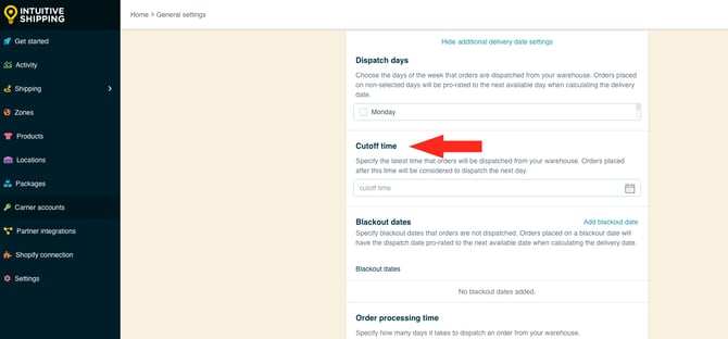 IS - General Settings - Edit Cutoff Time
