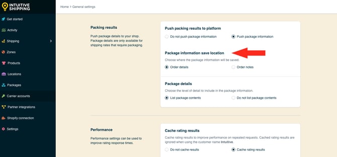 IS - General Settings - Edit Packing Results Location