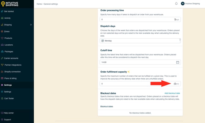 IS - General Settings - Order Fulfillment Capacity-2