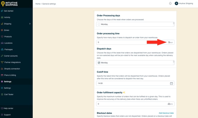 IS - General Settings - Order Processing Time-2