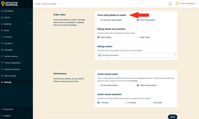 IS - General Settings - Push Rating Details