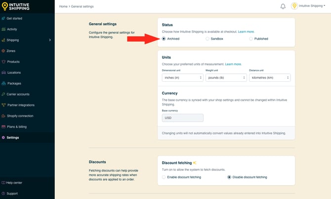 IS - General Settings - Status Archived