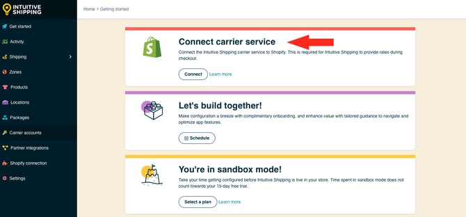 IS - Get Started - Connect Carrier Service Card