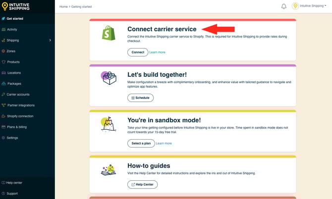 IS - Getting Started - Connect Carrier Service