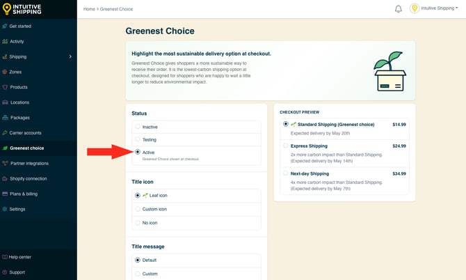 IS - Greenest Choice -  Status Active