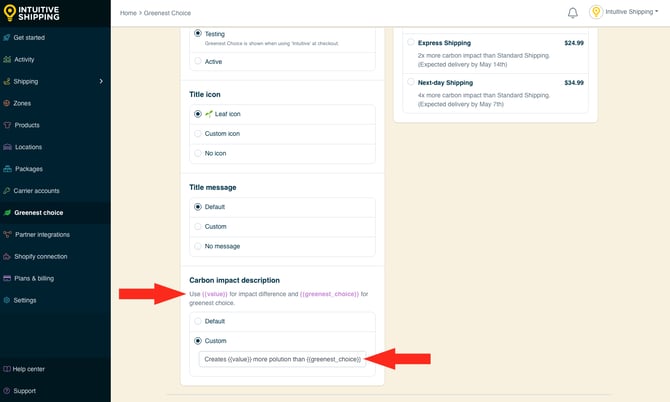 IS - Greenest Choice - Carbon Impact Custom