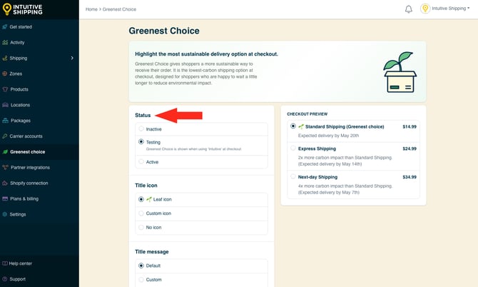 IS - Greenest Choice - Status