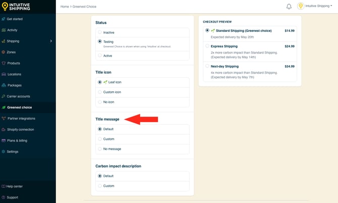 IS - Greenest Choice - Title Message