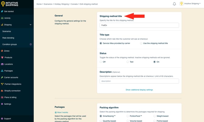 IS - Holiday Shipping Method - Edit Shipping Method Title FedEx