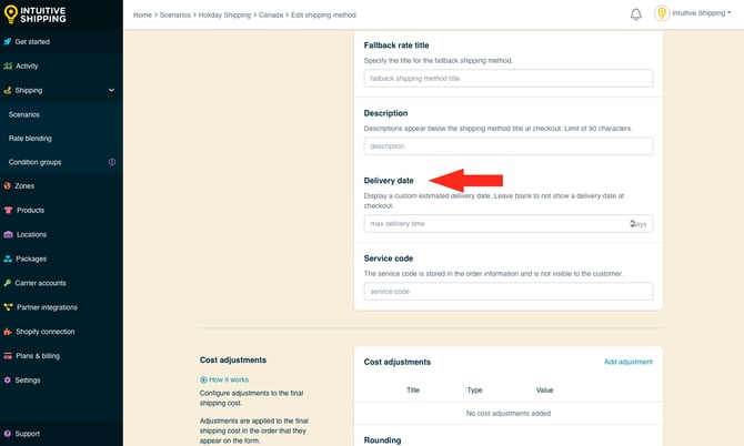 IS - Holiday Shipping Method - Fallback Delivery Date