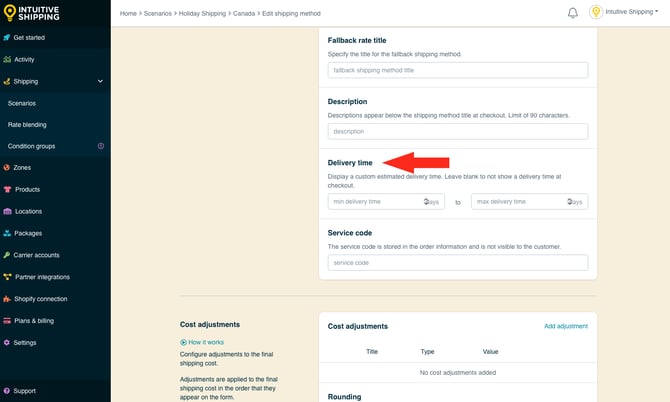 IS - Holiday Shipping Method - Fallback Delivery Time