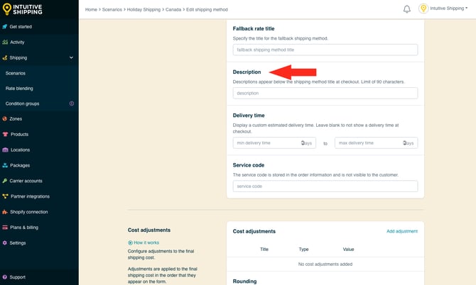 IS - Holiday Shipping Method - Fallback Description