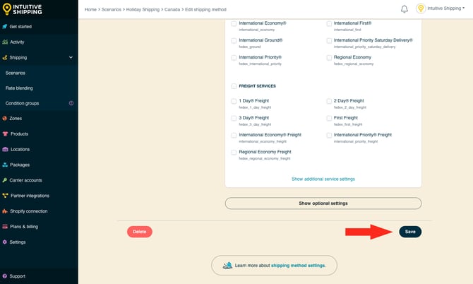 IS - Holiday Shipping Method - Save FedEx Changes