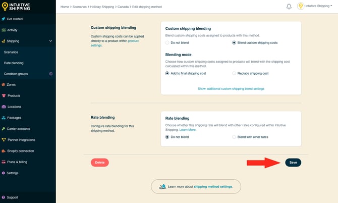 IS - Holiday Shipping Method - Save With Optional Settings