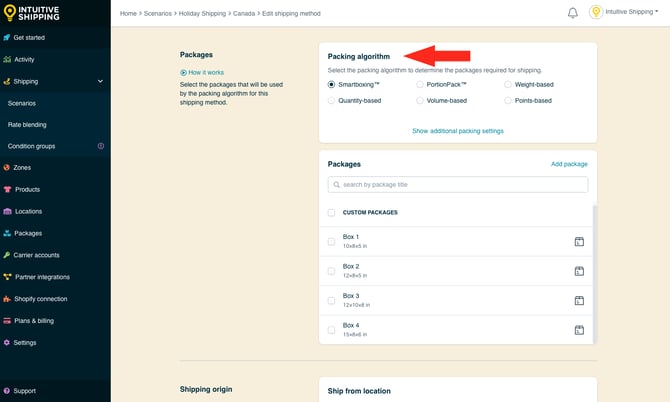 IS - Holiday Shipping Method - Select Packing Algorithm-1