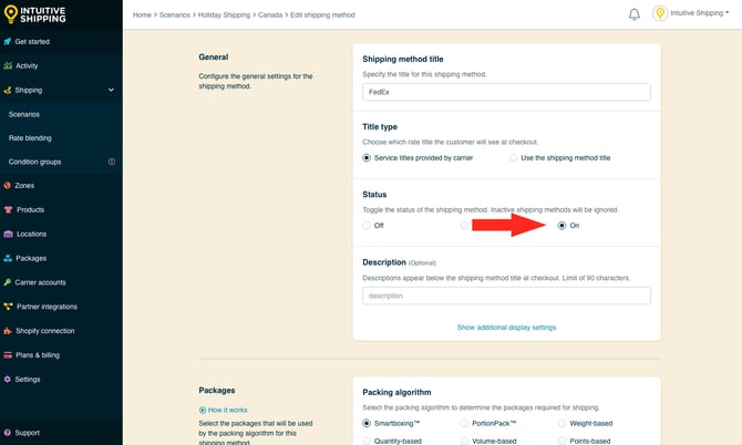 IS - Holiday Shipping Method - Status On FedEx